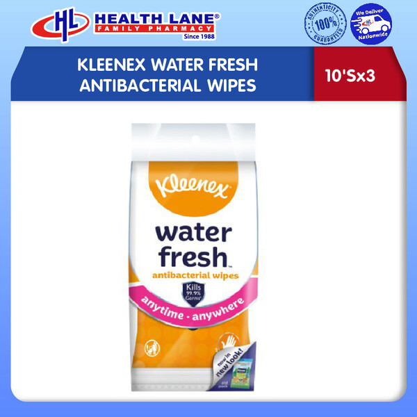 KLEENEX WATER FRESH ANTIBAKTERIA TISSUE LEMBAP (10'Sx3)